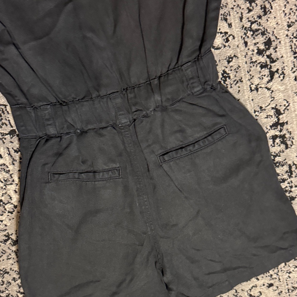 Joe's washed black soft denim Button-Up romper - Picture 13 of 13